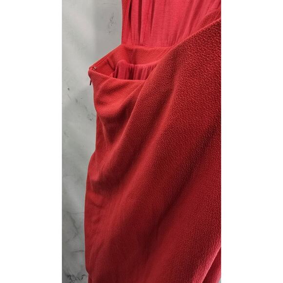 Maeve Dress Womens Small Red Maxi Slit Ruffle Open Cut Out Back Gauze - Picture 13 of 15